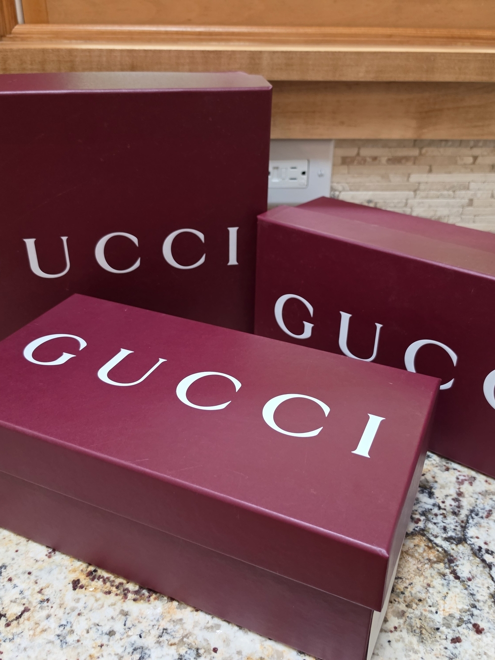 3 Gucci Gift Accessories Box Set - Burgundy - Shoe, Etc